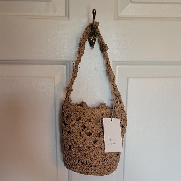 a new day Handbags - A New Day Brown Crochet Hand Bag, NWT